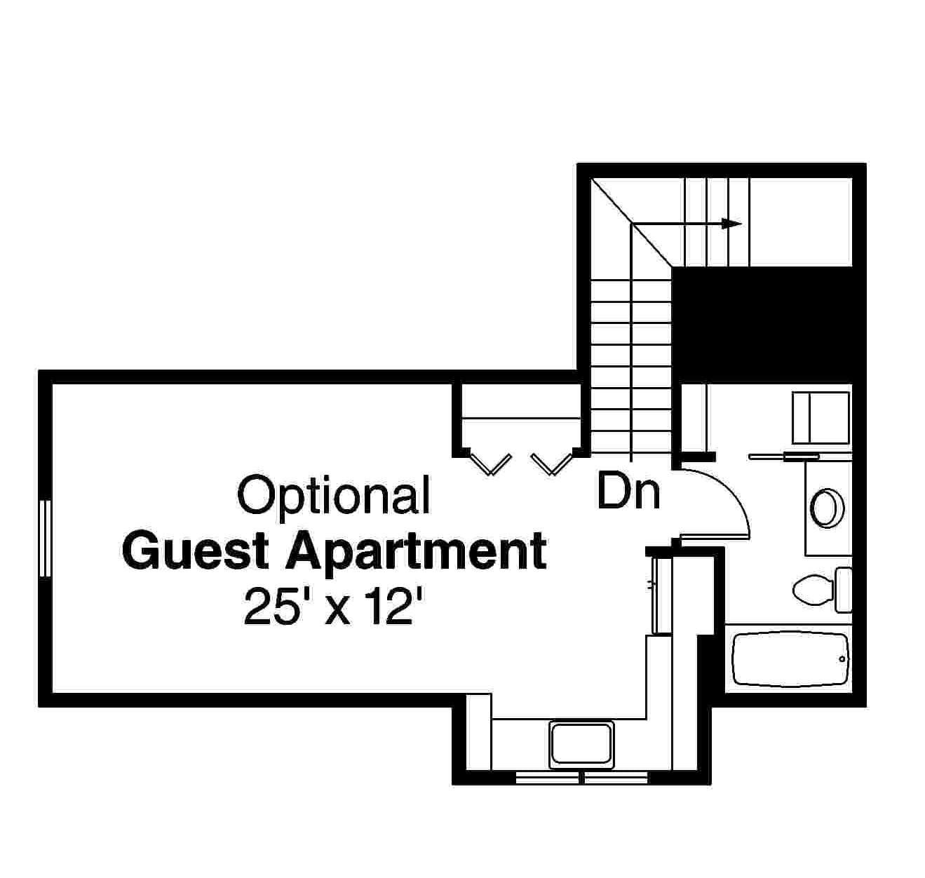 Floor Plan Bonus Room of European Plan #108-1708
