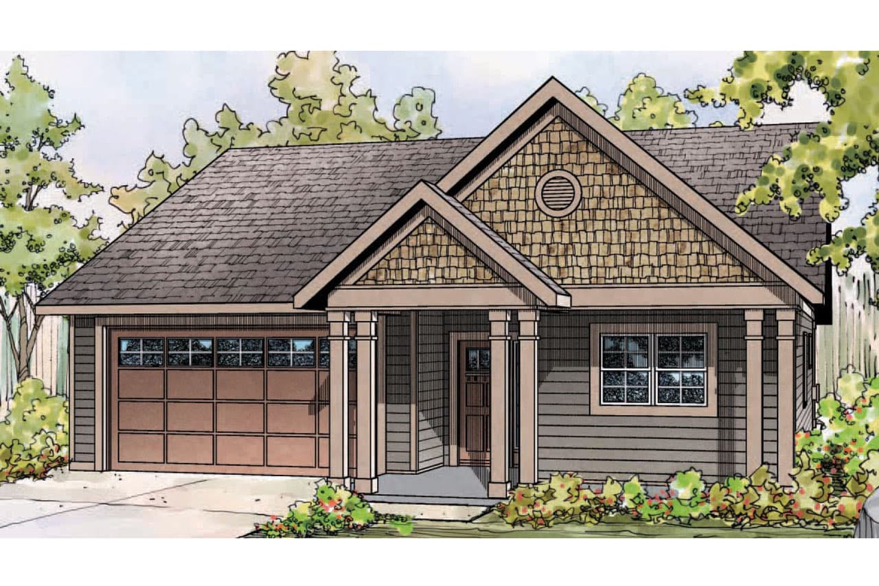 3-Bedroom, 1603 Sq Ft Cottage Home Plan - 108-1757 - Main Exterior
