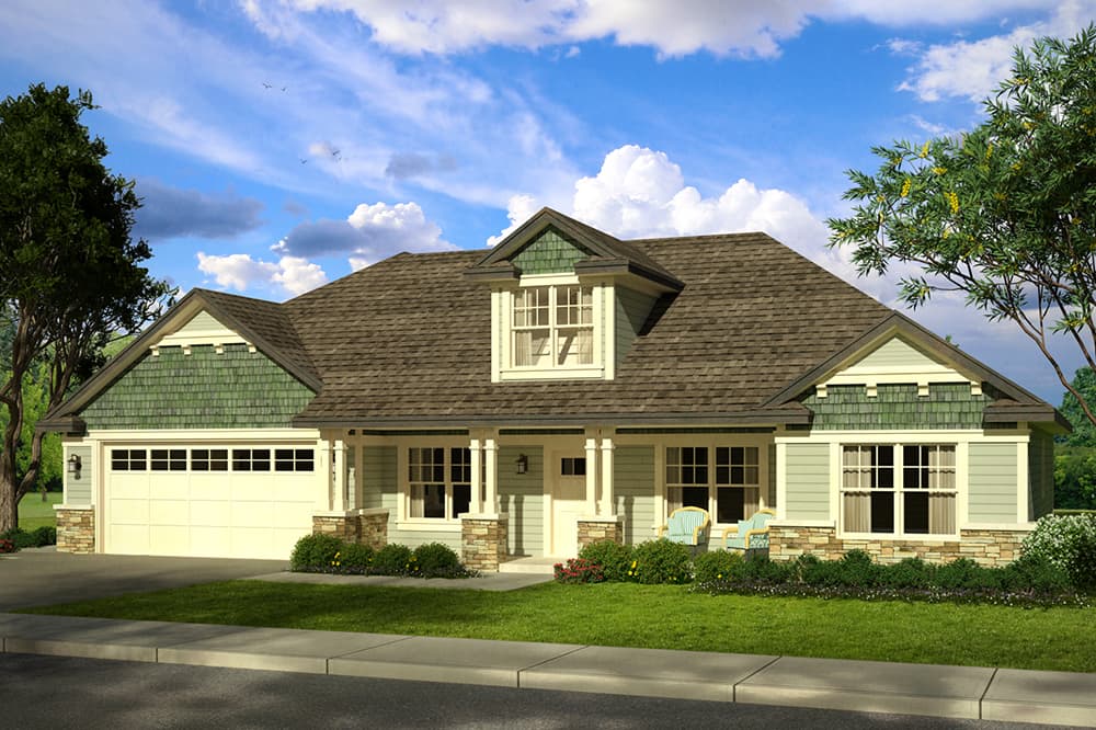 3-Bedroom, 2151 Sq Ft Ranch House Plan - 108-1803 - Front Exterior