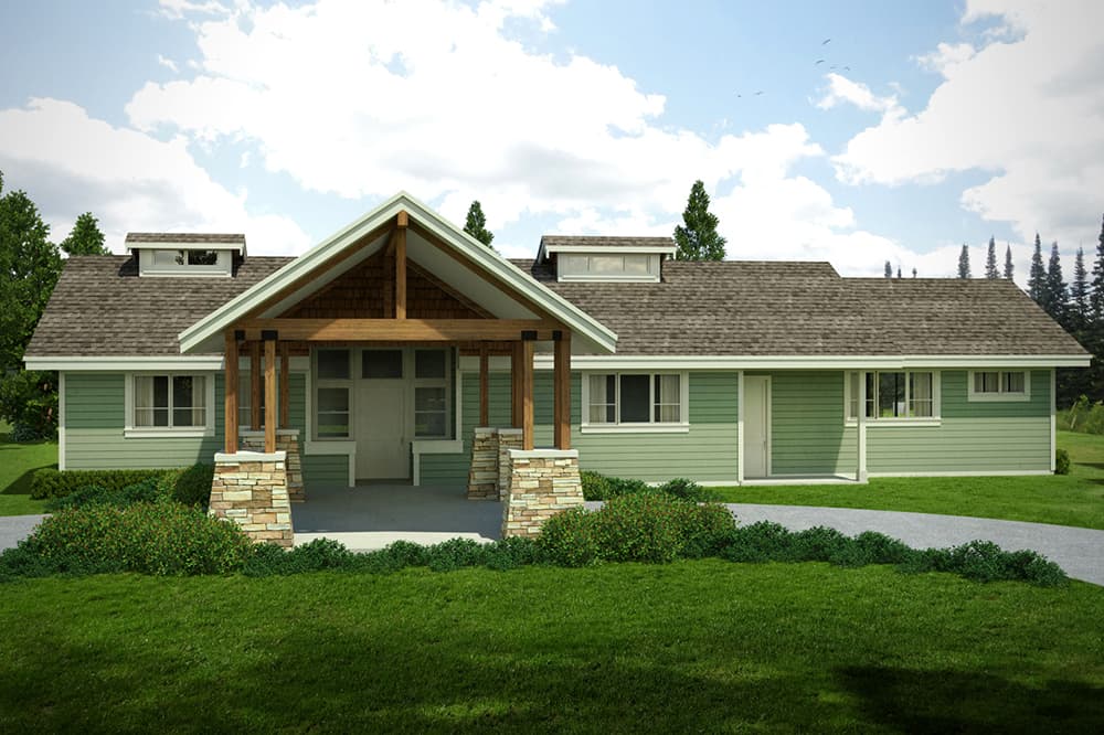 2-Bedroom, 2127 Sq Ft Craftsman House Plan - 108-1808 - Front Exterior