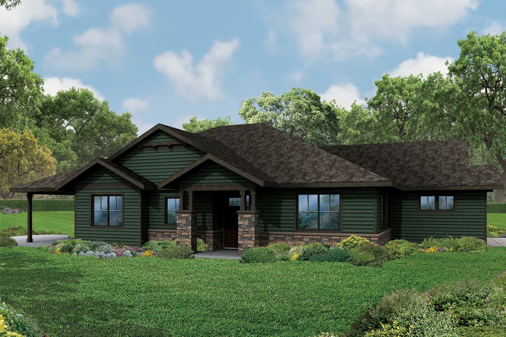 3-Bedroom, 2619 Sq Ft Ranch Home Plan - 108-1838 - Main Exterior