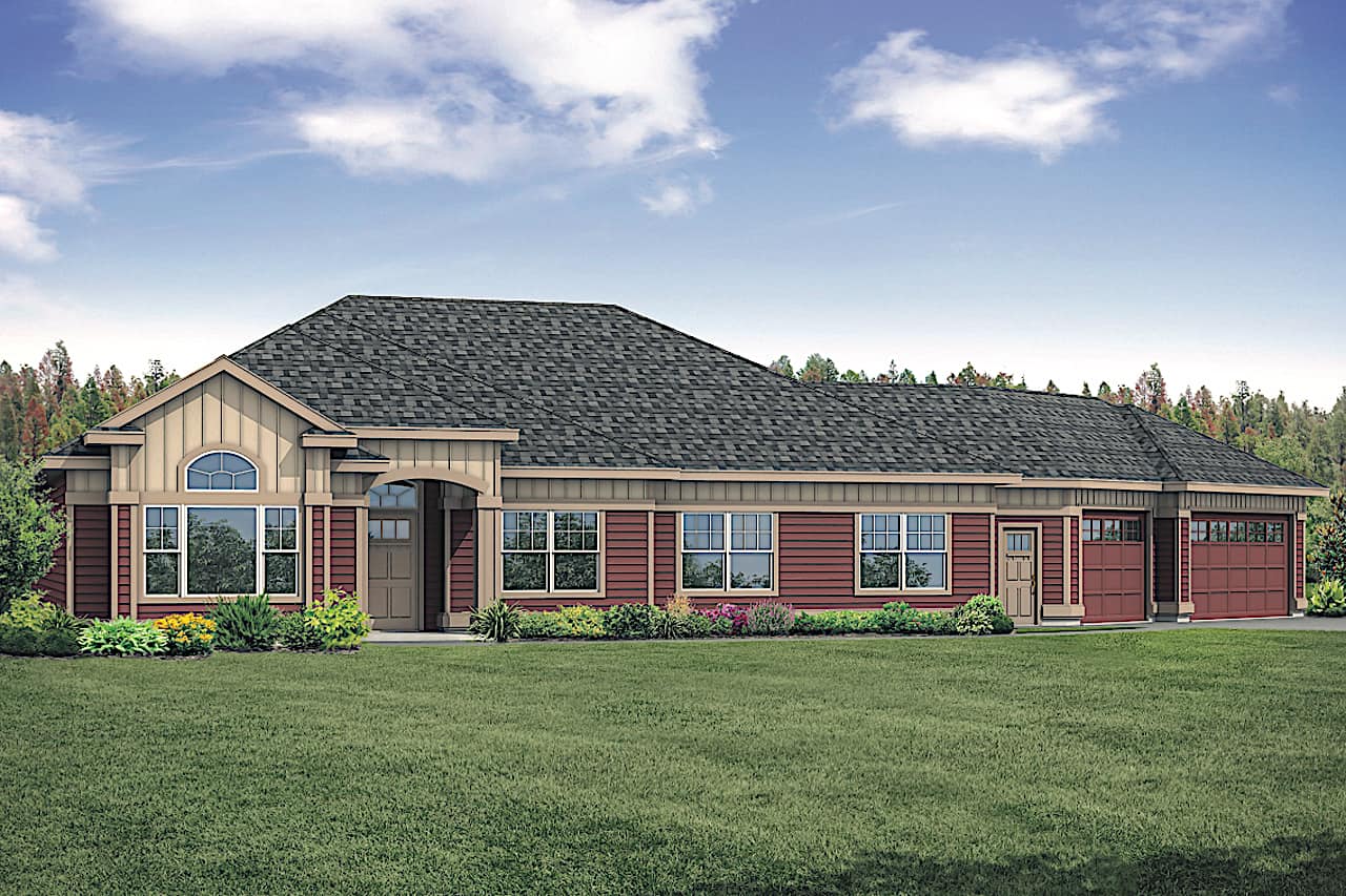 3-Bedroom, 2663 Sq Ft Ranch House Plan - 108-1918 - Front Exterior