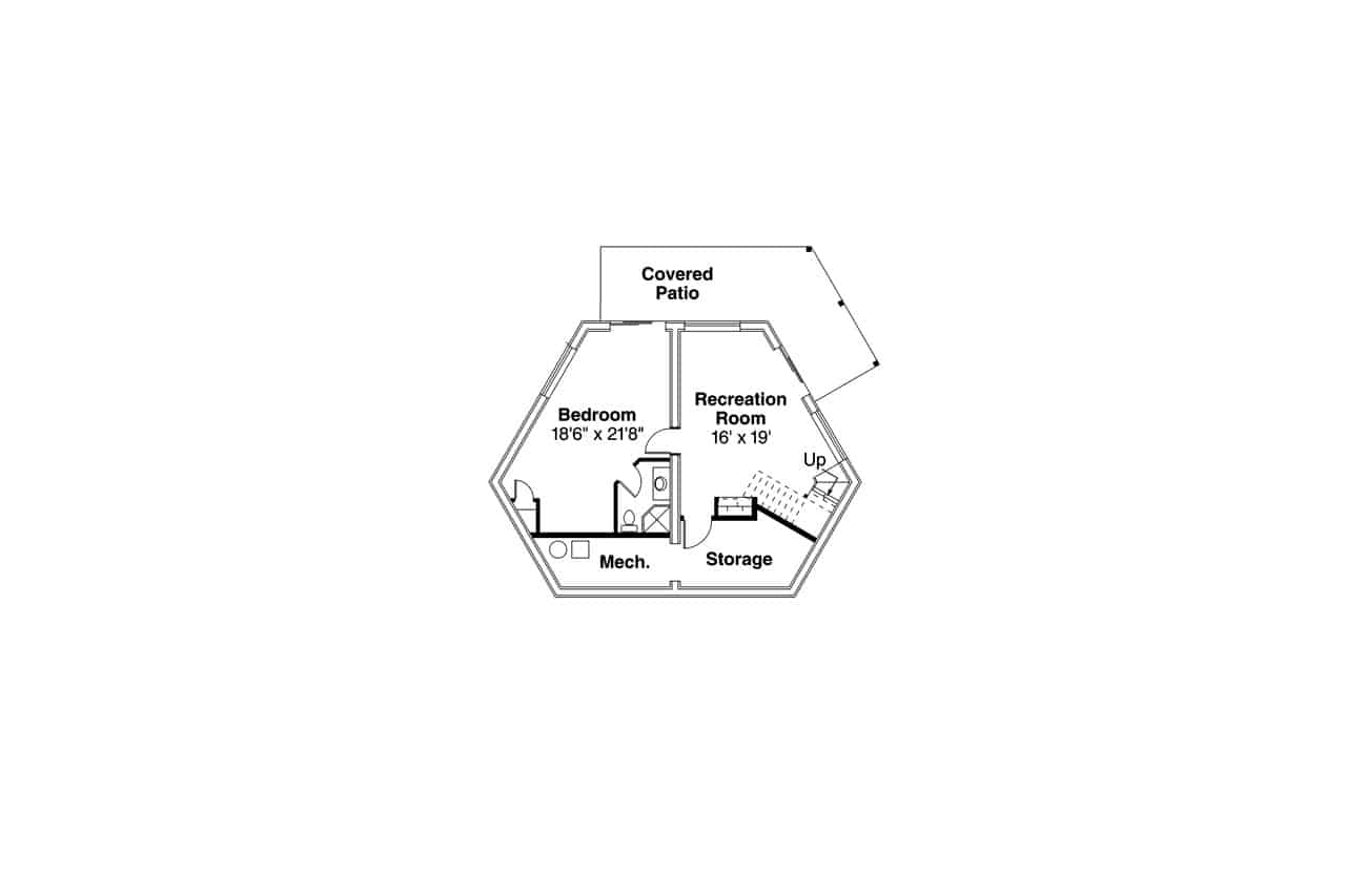 Floor Plan Basement of Ranch Plan #108-1953