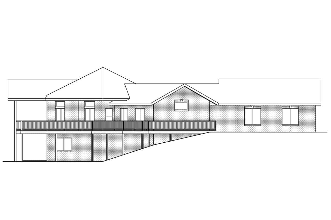 Home Plan Left Elevation of this 4-Bedroom,3229 Sq Ft Plan -108-1953