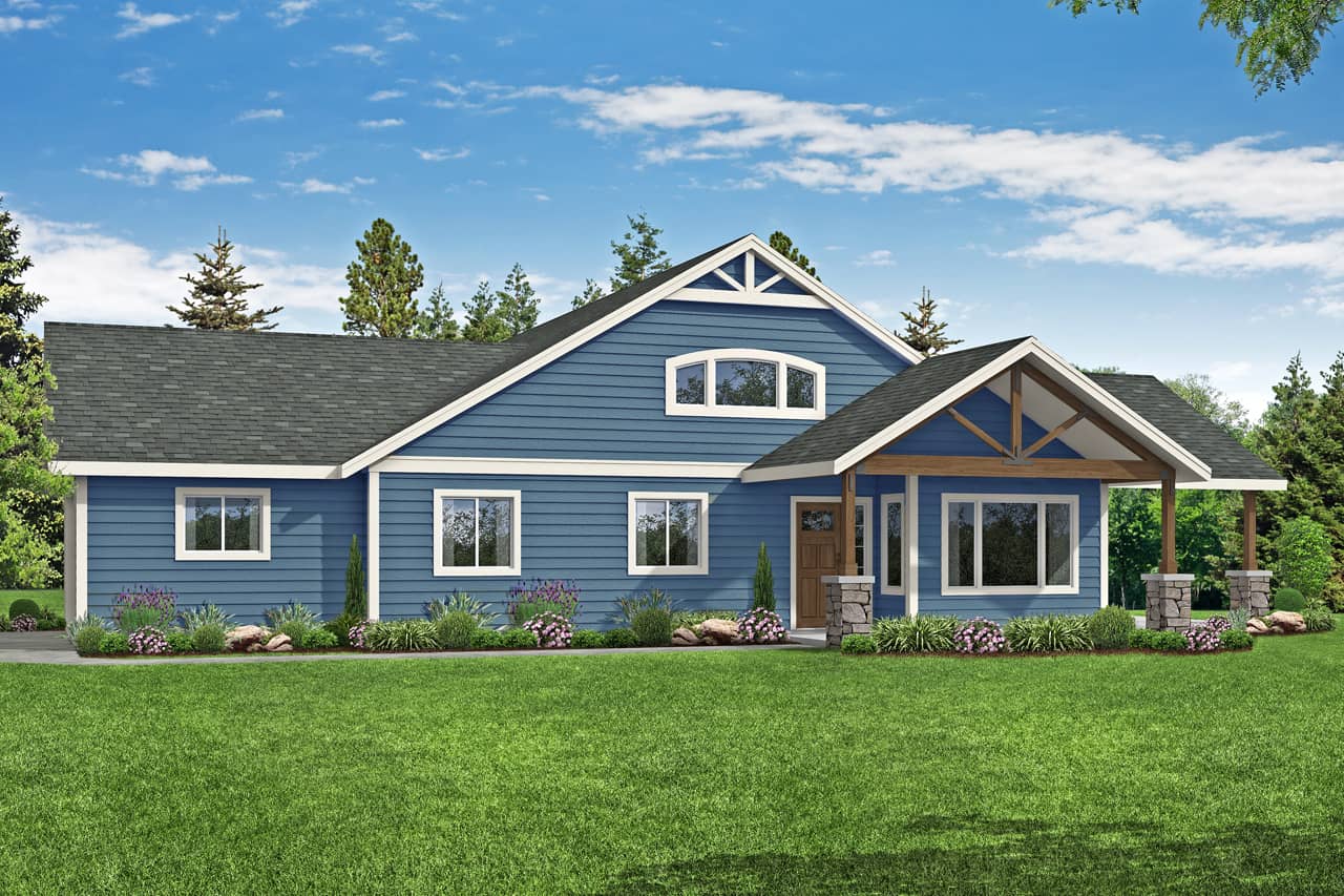 4-Bedroom, 2089 Sq Ft Country Ranch Home - Plan 108-1973 - Main Exterior