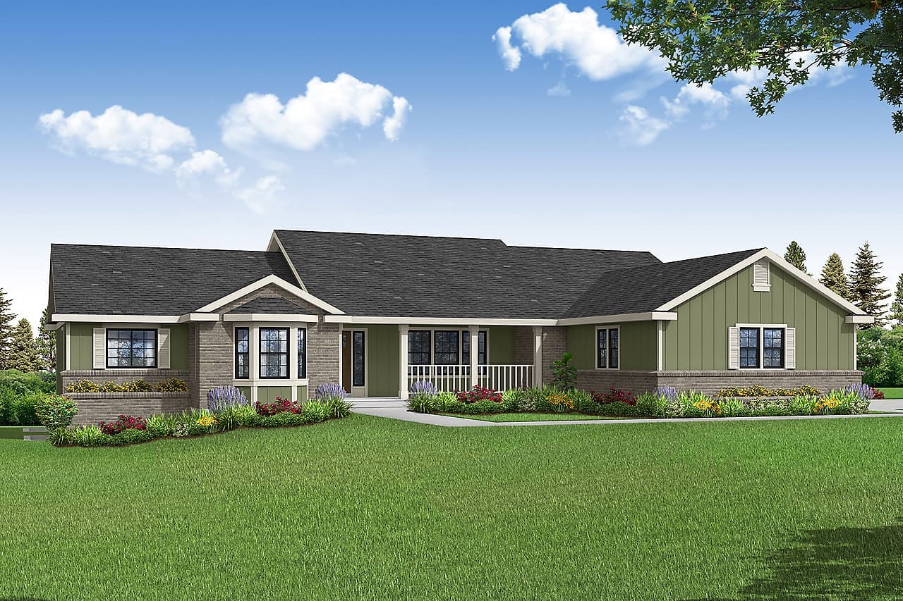 3-Bedroom, 2396 Sq Ft Ranch House - Plan #108-1996 - Front Exterior