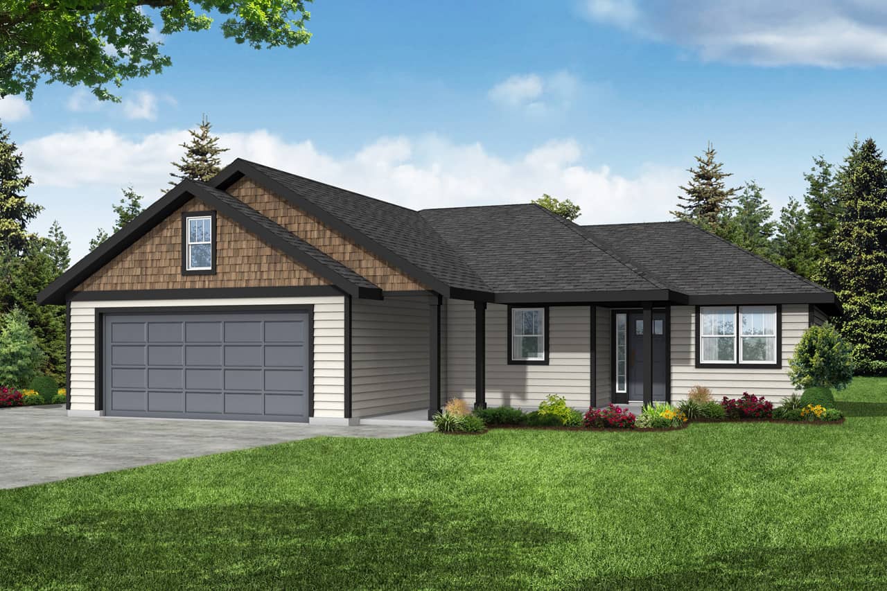 3-Bedroom, 1383 Sq Ft Ranch Home - Plan #108-2020 - Main Exterior