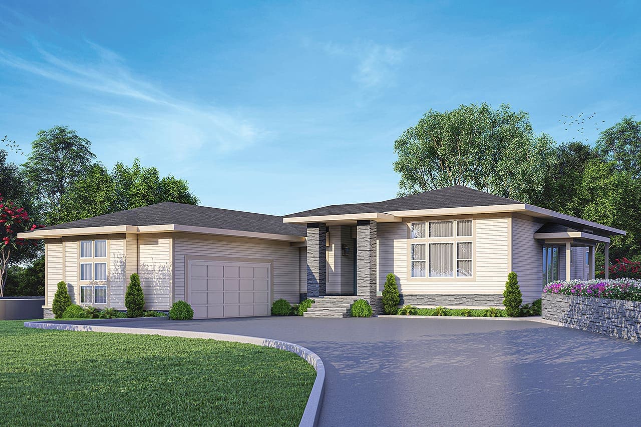 3-Bedroom, 2321 Sq Ft Contemporary House - Plan #108-2021 - Front Exterior