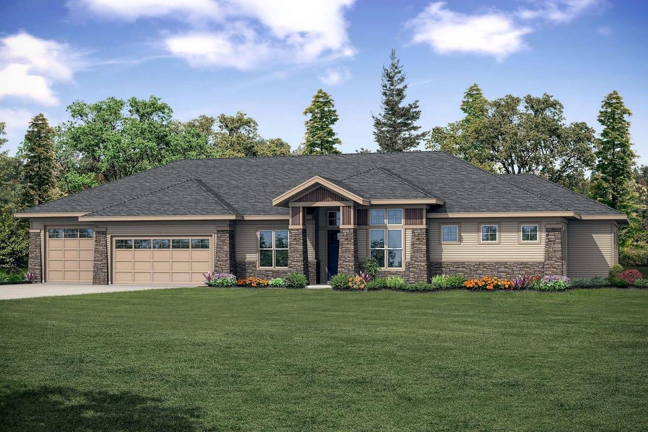 3-Bedroom, 2678 Sq Ft Ranch Home Plan - 108-2062 - Main Exterior