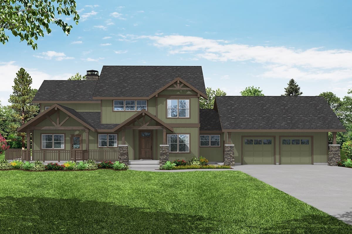 Rustic House Plan - 4 Bedrms, 3.5 Baths - 3169 Sq Ft - #108-2077