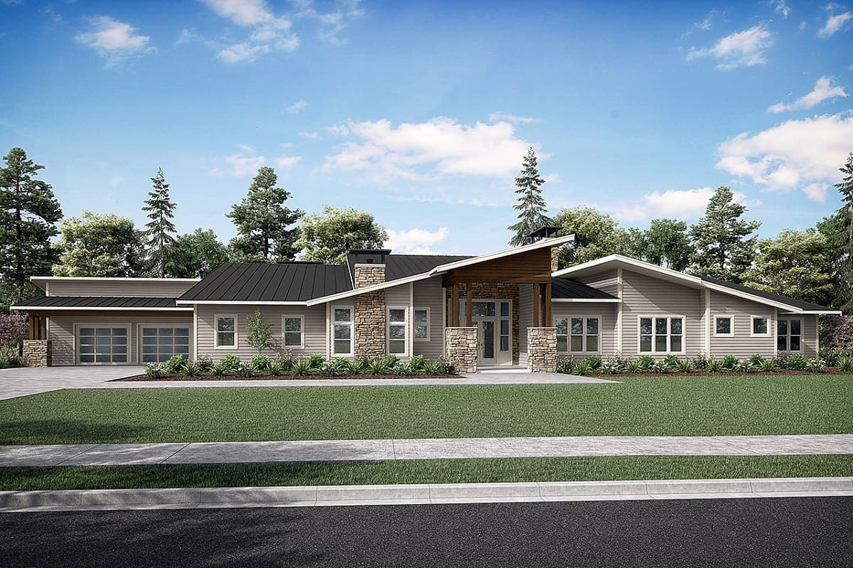 Contemporary House Plan - 3 Bedrms, 3.5 Baths - 4606 Sq Ft - #108-2090