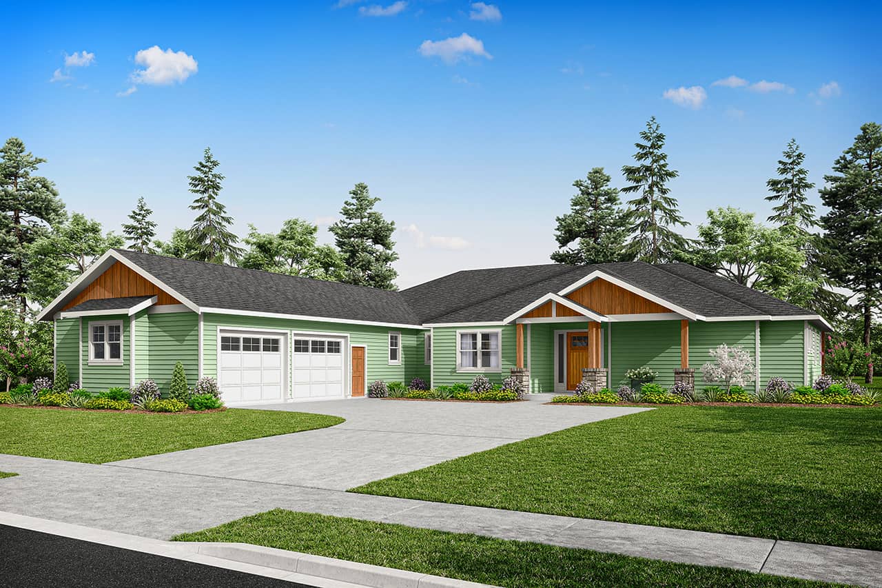 4-Bedroom, 3004 Sq Ft Craftsman Home Plan - 108-2097 - Main Exterior