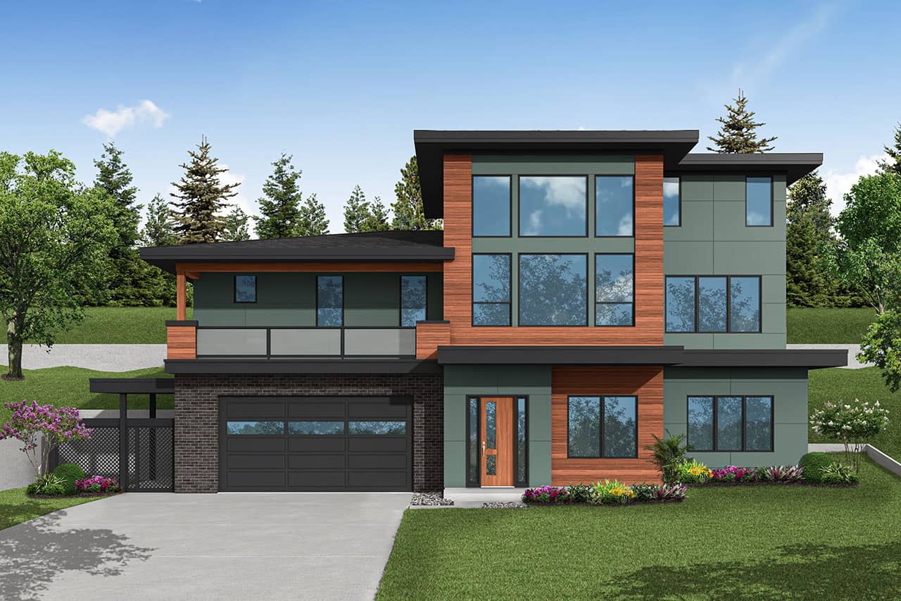 Contemporary Home Plan - 5 Bedrms, 4.5 Baths - 3839 Sq Ft - #108-2127