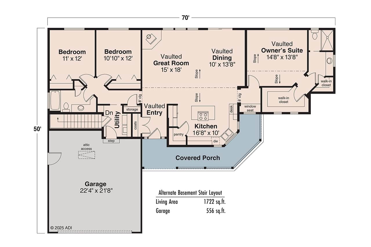 Country Home Plan - 3 Bedrms, 2 Baths - 1668 Sq Ft - #108-2138, image size:1280x853