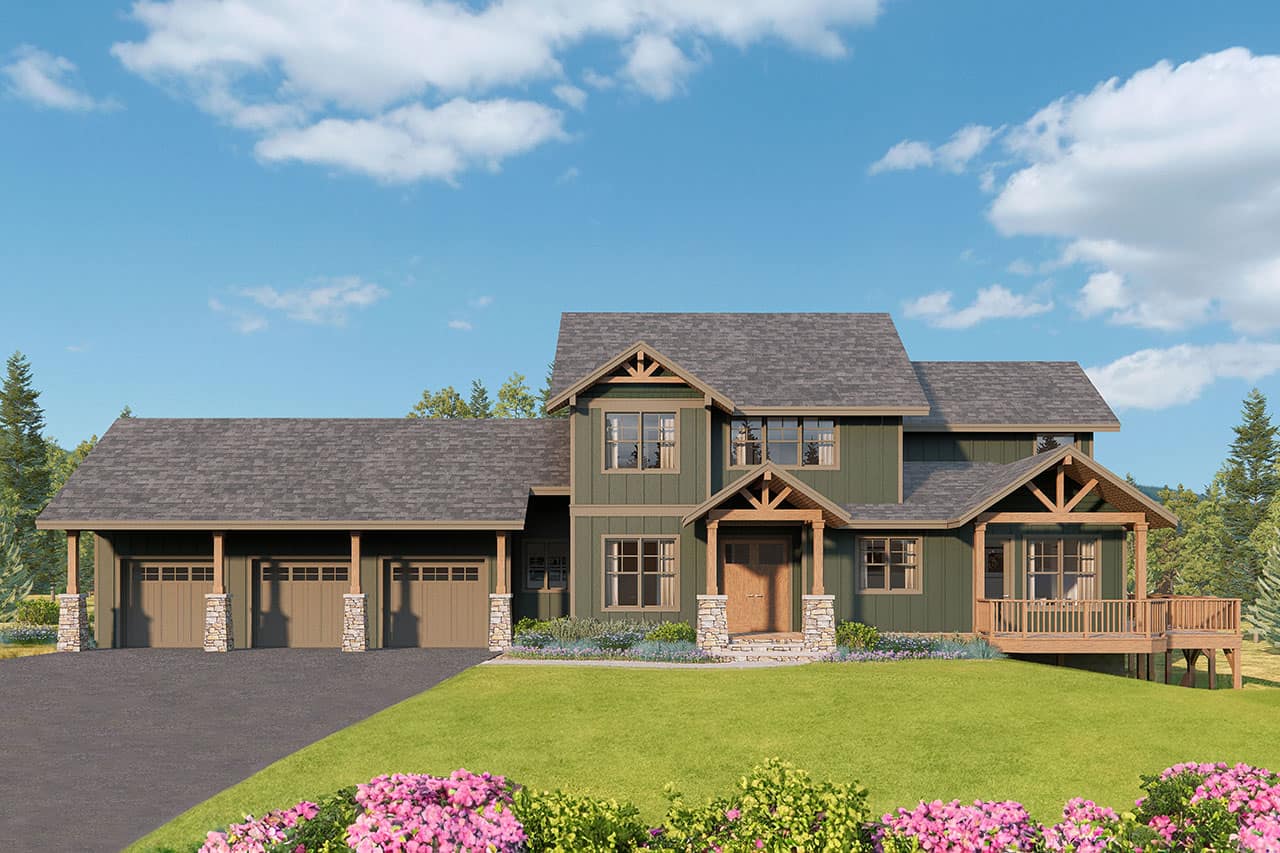 Craftsman Home Plan - 3 Bedrms, 3 Baths - 3031 Sq Ft - #108-2153