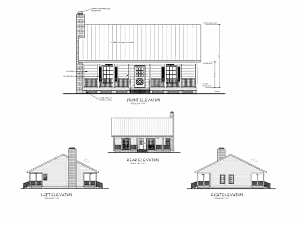Home Plan Rear Elevation