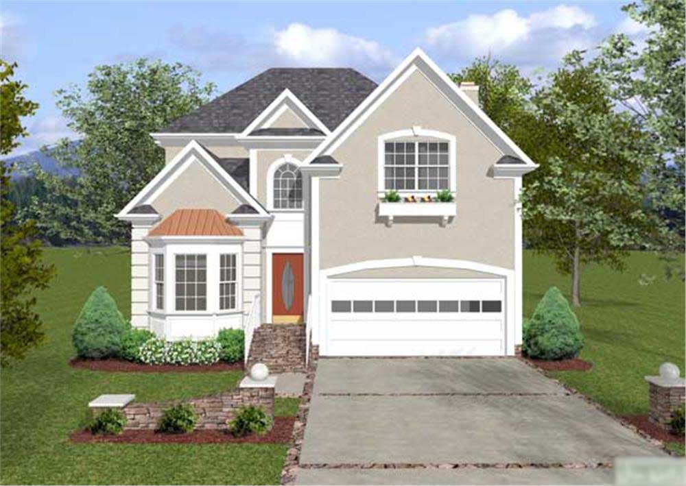 3-Bedroom, 1834 Sq Ft European House Plan - 109-1014 - Front Exterior
