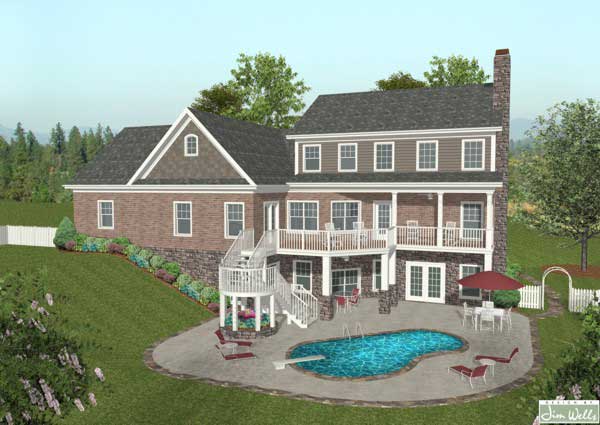 Home Plan Rear Elevation
