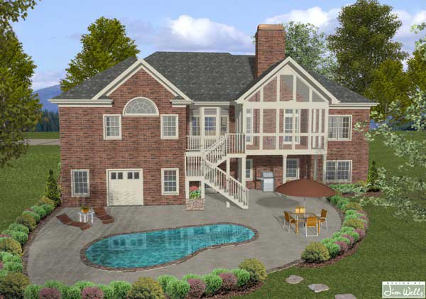 Home Plan Rear Elevation