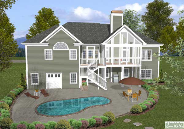 Home Plan Rear Elevation