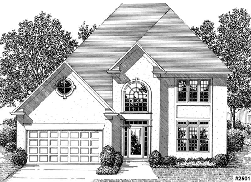 3-Bedroom, 2580 Sq Ft European House Plan - 109-1100 - Front Exterior