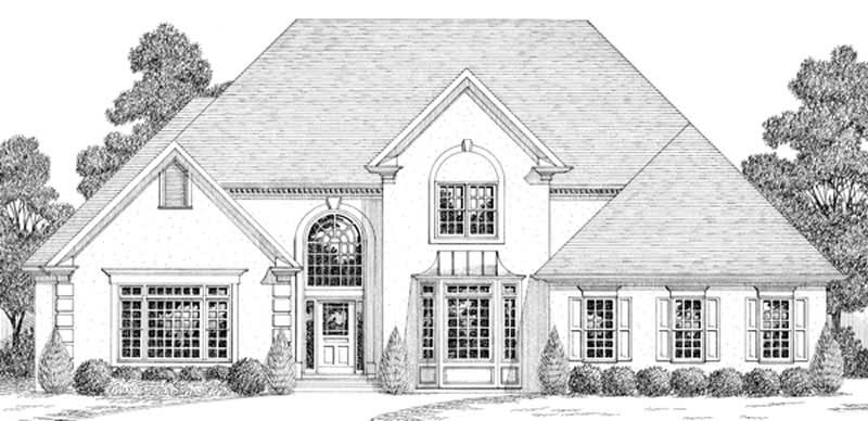4-Bedroom, 3482 Sq Ft European House Plan - 109-1124 - Front Exterior