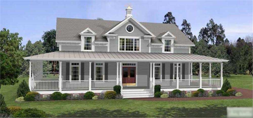 3-Bedroom, 2098 Sq Ft Country Home Plan - 109-1177 - Main Exterior