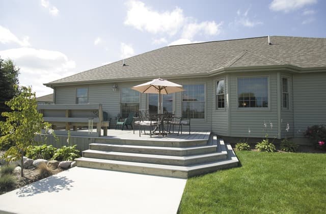 Rear with deck