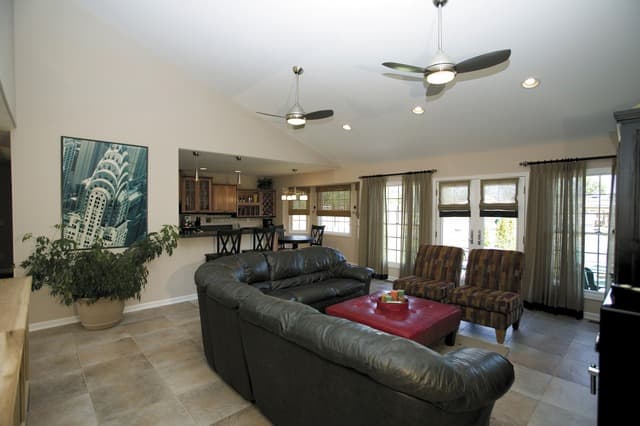 Family room facing kitchen