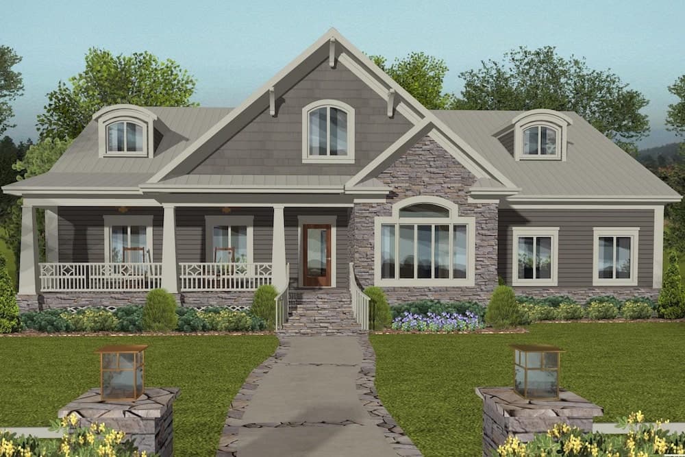 4-Bedroom, 2099 Sq Ft Cottage House Plan - 109-1197 - Front Exterior