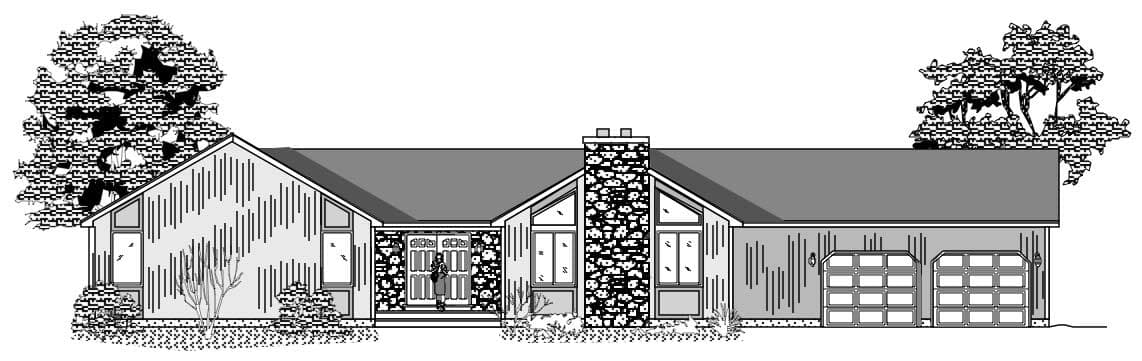 4-Bedroom, 2111 Sq Ft Contemporary House Plan - 110-1027 - Front Exterior