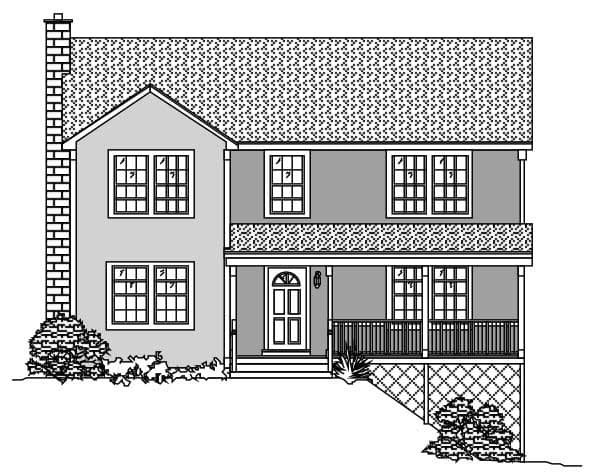 3-Bedroom, 1846 Sq Ft Country Home Plan - 110-1097 - Main Exterior