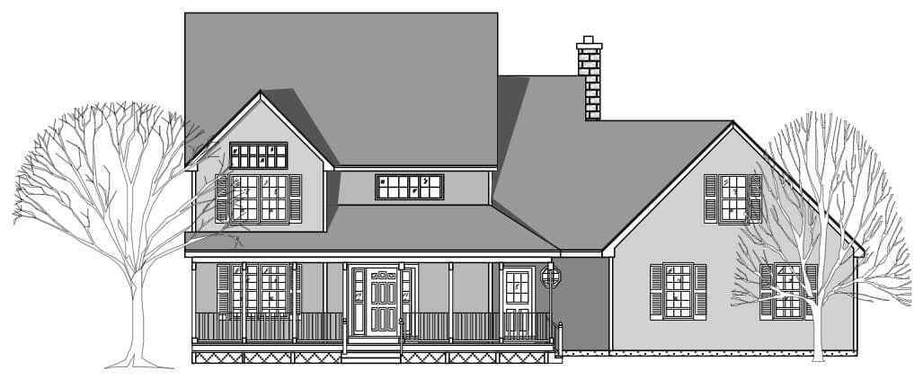 3-Bedroom, 2095 Sq Ft Country Home Plan - 110-1114 - Main Exterior