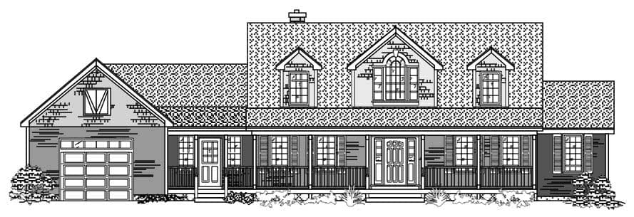 3-Bedroom, 3505 Sq Ft Cape Cod House Plan - 110-1147 - Front Exterior