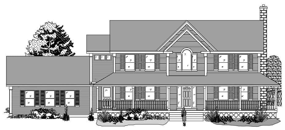3-Bedroom, 2835 Sq Ft Country House Plan - 110-1153 - Front Exterior