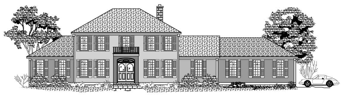 3-Bedroom, 3007 Sq Ft European House Plan - 110-1193 - Front Exterior