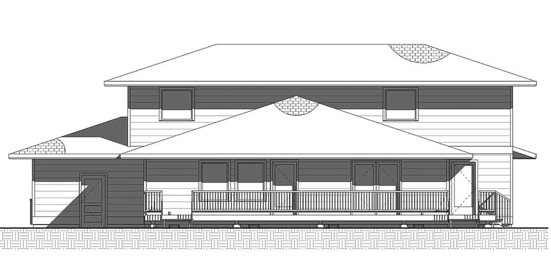 Home Plan Rear Elevation
