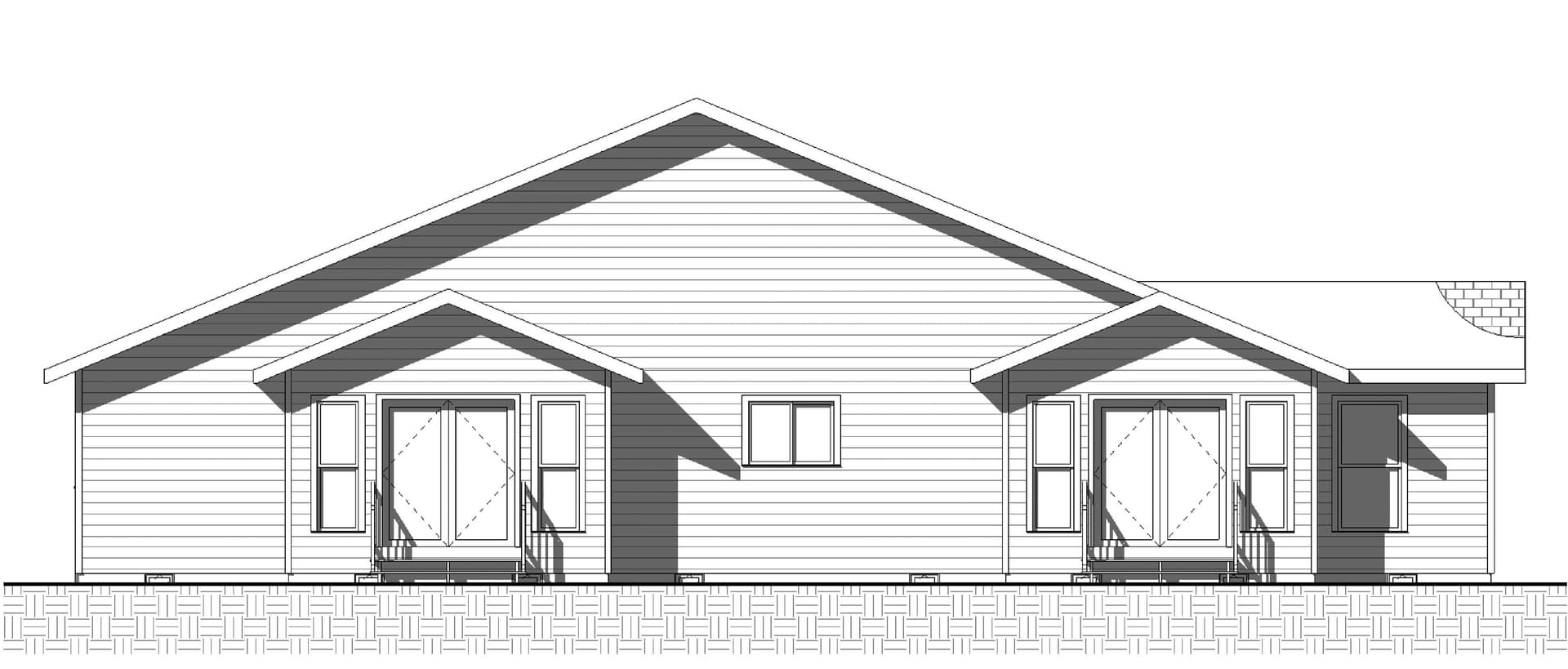 Home Plan Rear Elevation