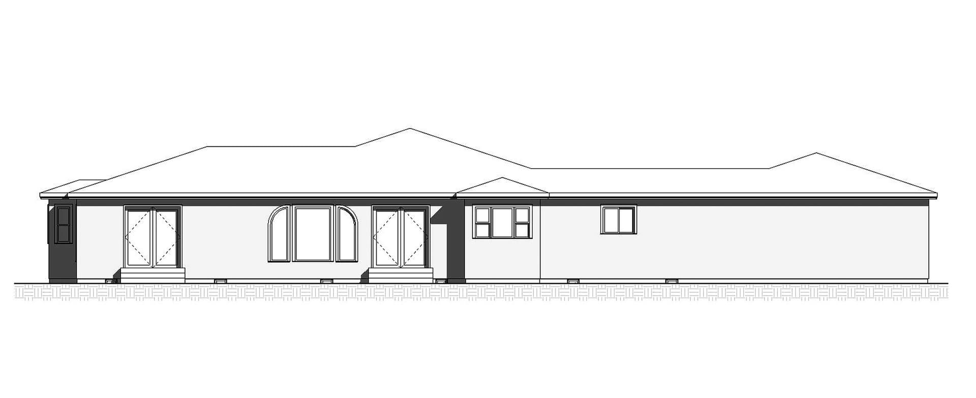 Home Plan Rear Elevation