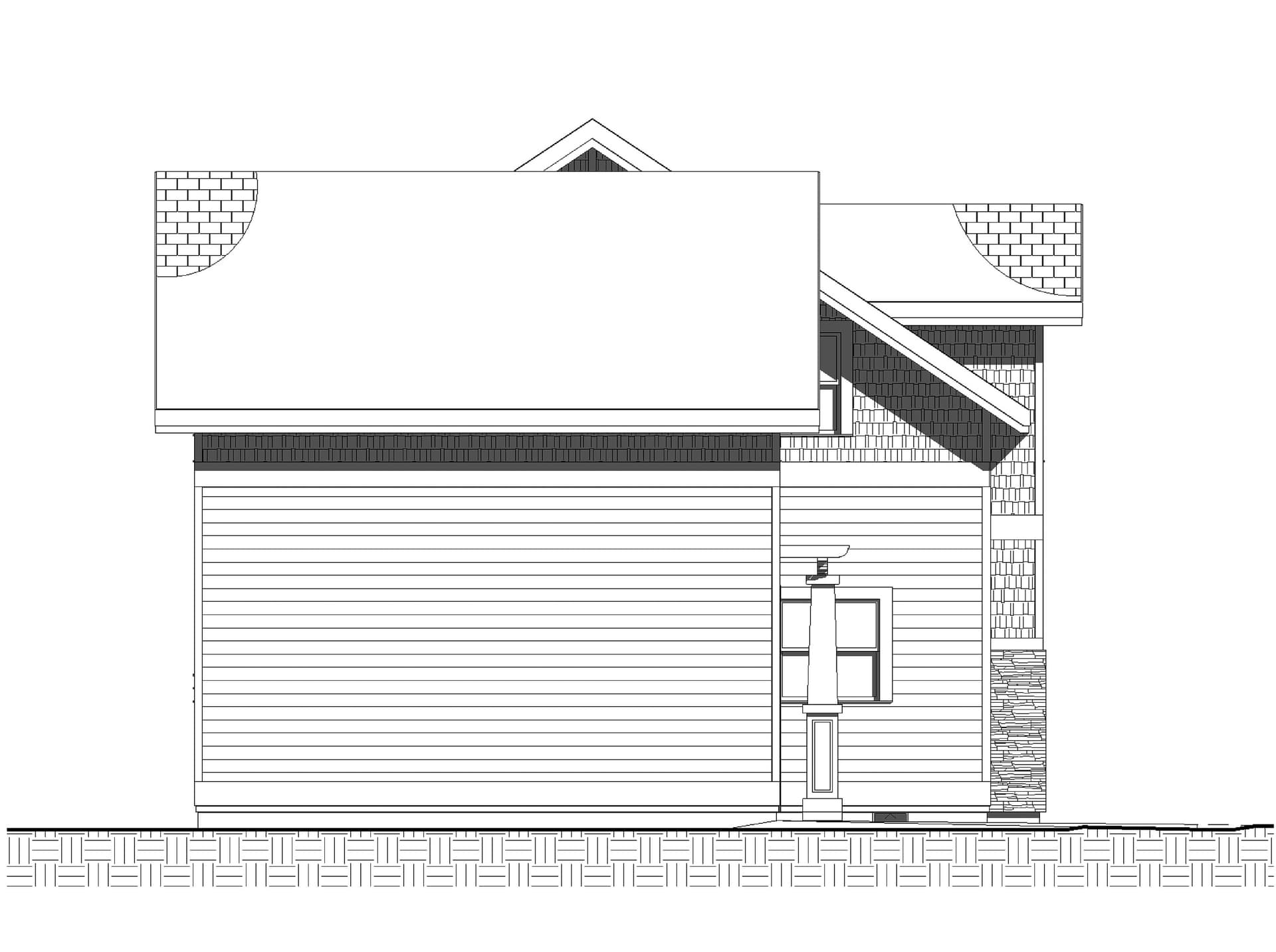 Home Plan Rear Elevation
