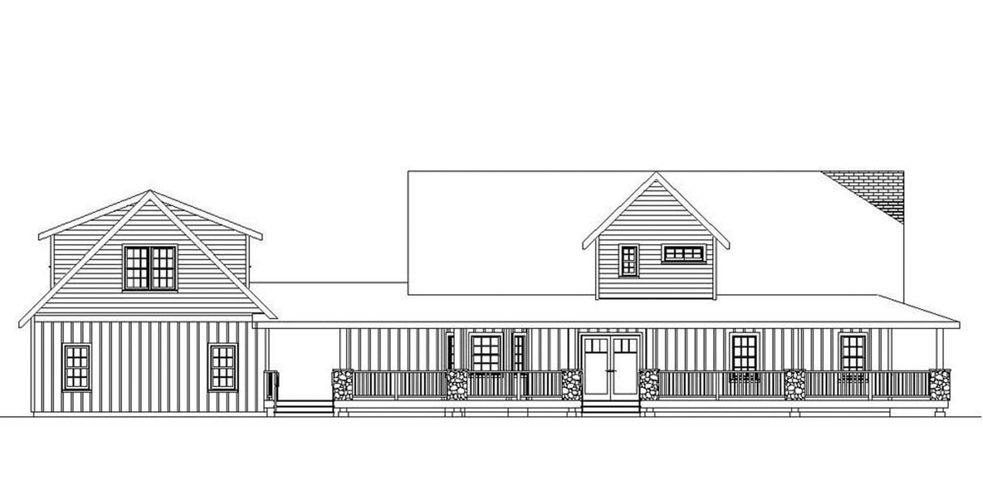 Home Plan Rear Elevation