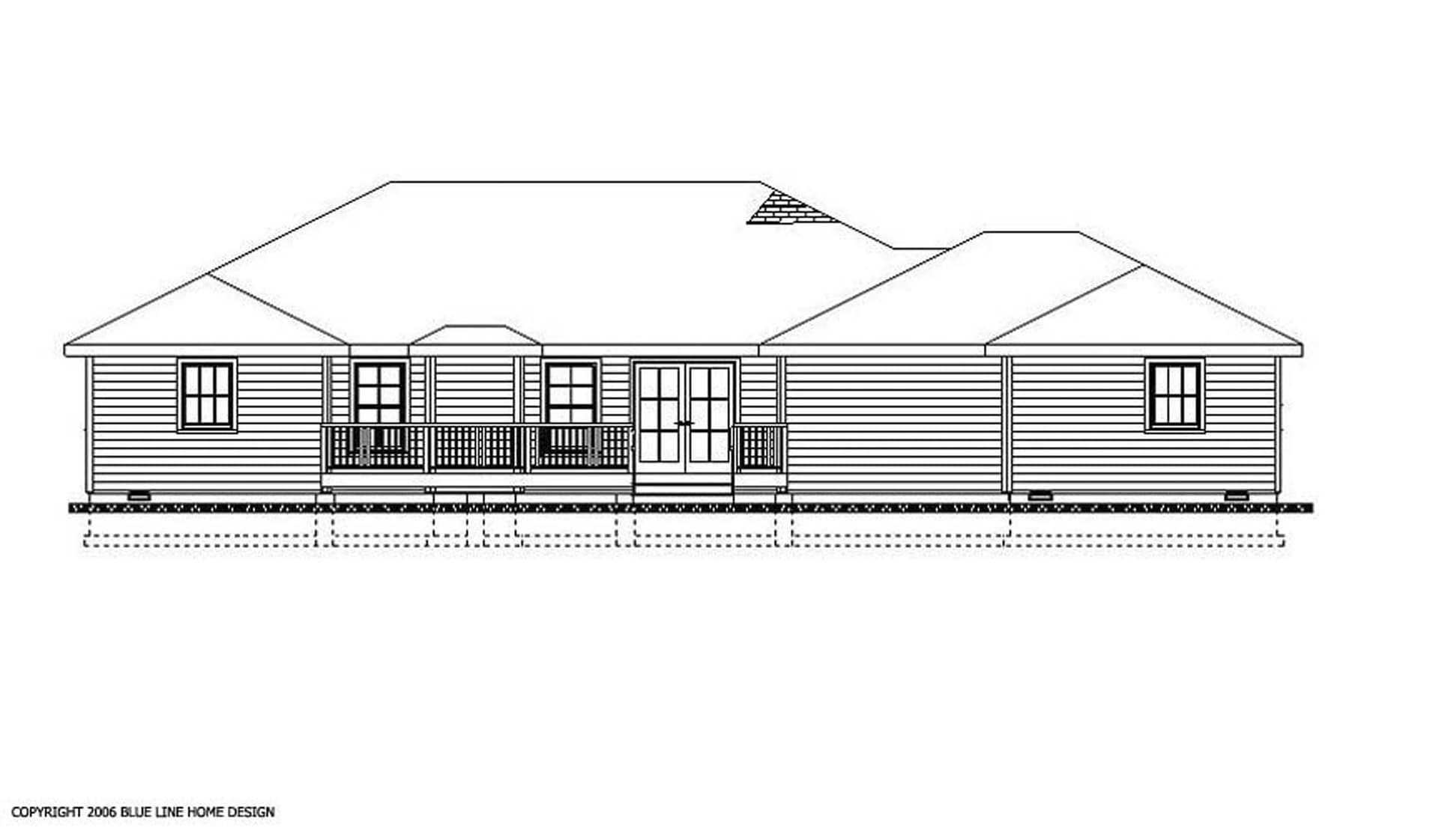 Home Plan Rear Elevation