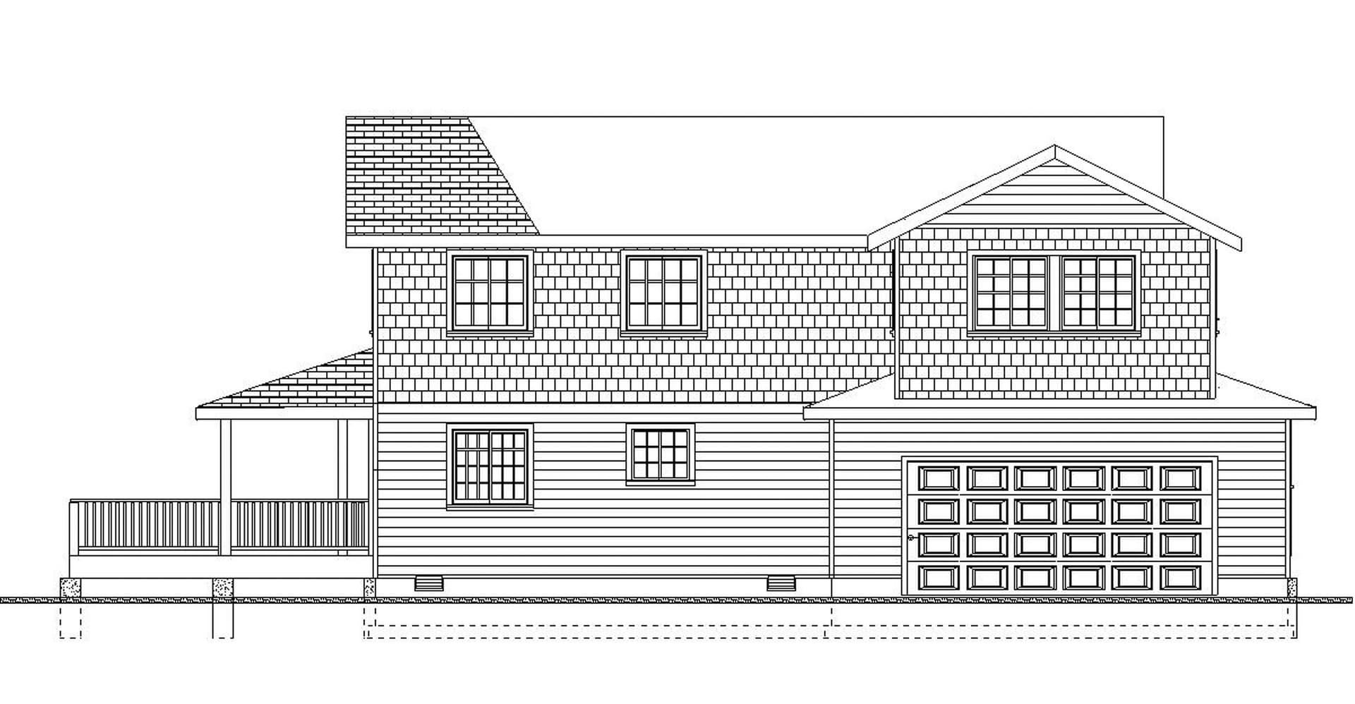 Home Plan Rear Elevation