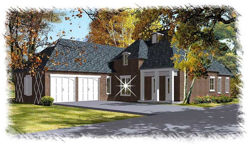 3-Bedroom, 2224 Sq Ft French Home Plan - 113-1084 - Main Exterior