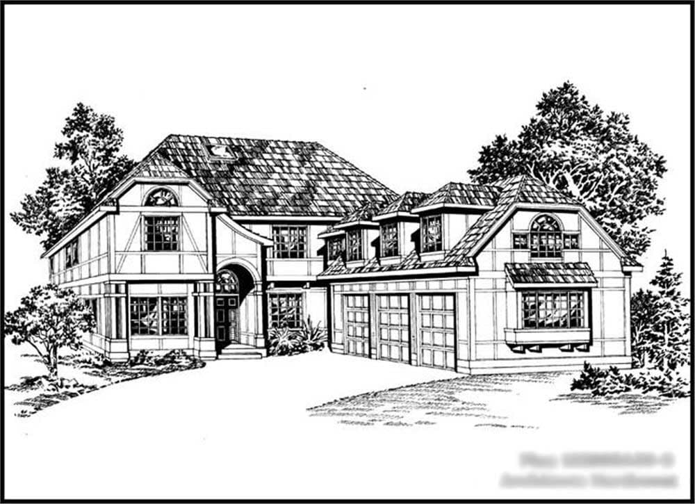 3-Bedroom, 3005 Sq Ft Mediterranean Home Plan - 115-1005 - Main Exterior