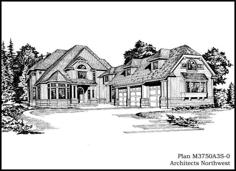 4-Bedroom, 3750 Sq Ft European Home Plan - 115-1034 - Main Exterior