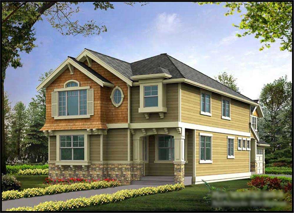 4-Bedroom, 3076 Sq Ft Craftsman Home Plan - 115-1049 - Main Exterior