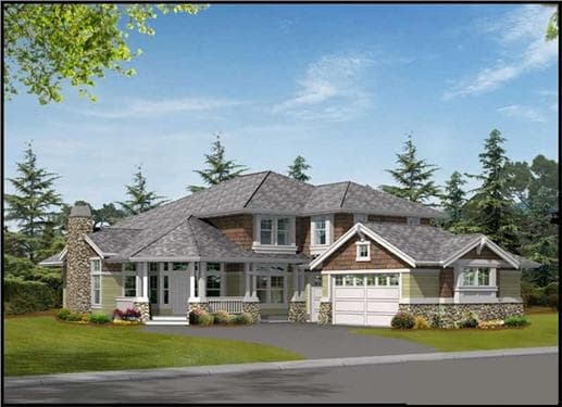 5-Bedroom, 4235 Sq Ft Craftsman Home Plan - 115-1054 - Main Exterior