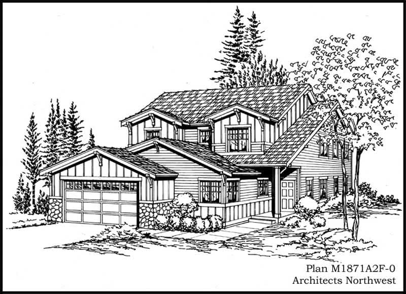 3-Bedroom, 1871 Sq Ft Craftsman House Plan - 115-1068 - Front Exterior