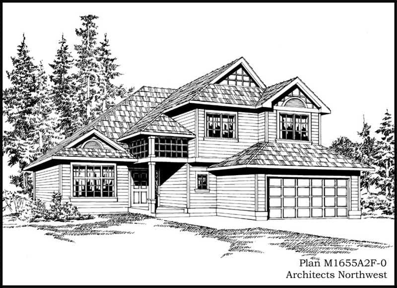 3-Bedroom, 1655 Sq Ft Multi-Level Home Plan - 115-1076 - Main Exterior